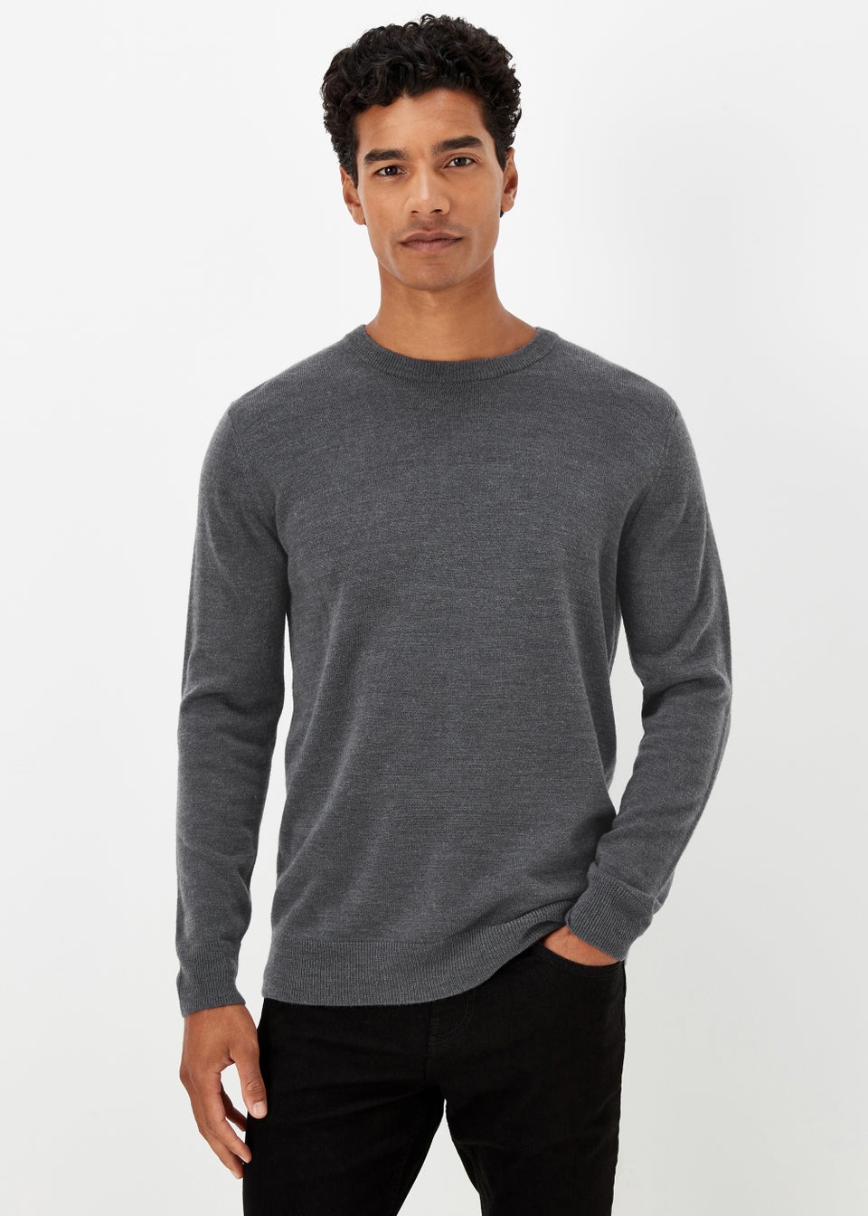 Charcoal Soft Touch Crew Neck Jumper