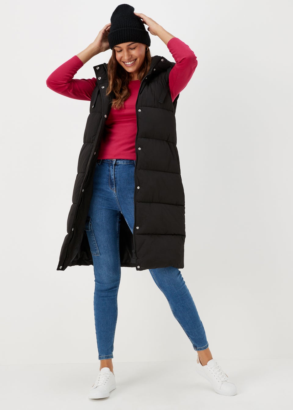 Black Long Shower Resistant Gilet