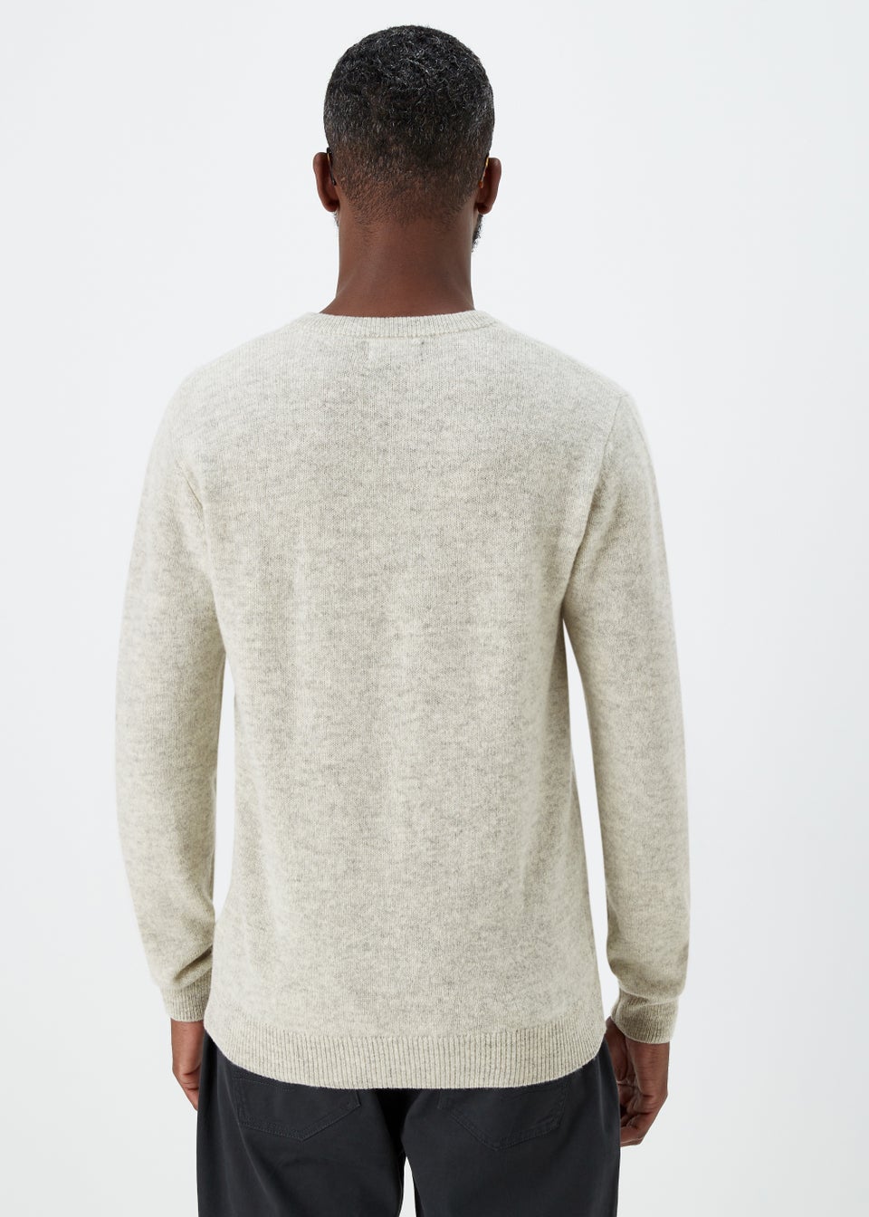 Lincoln Oatmeal 100% Lambswool V Neck Jumper