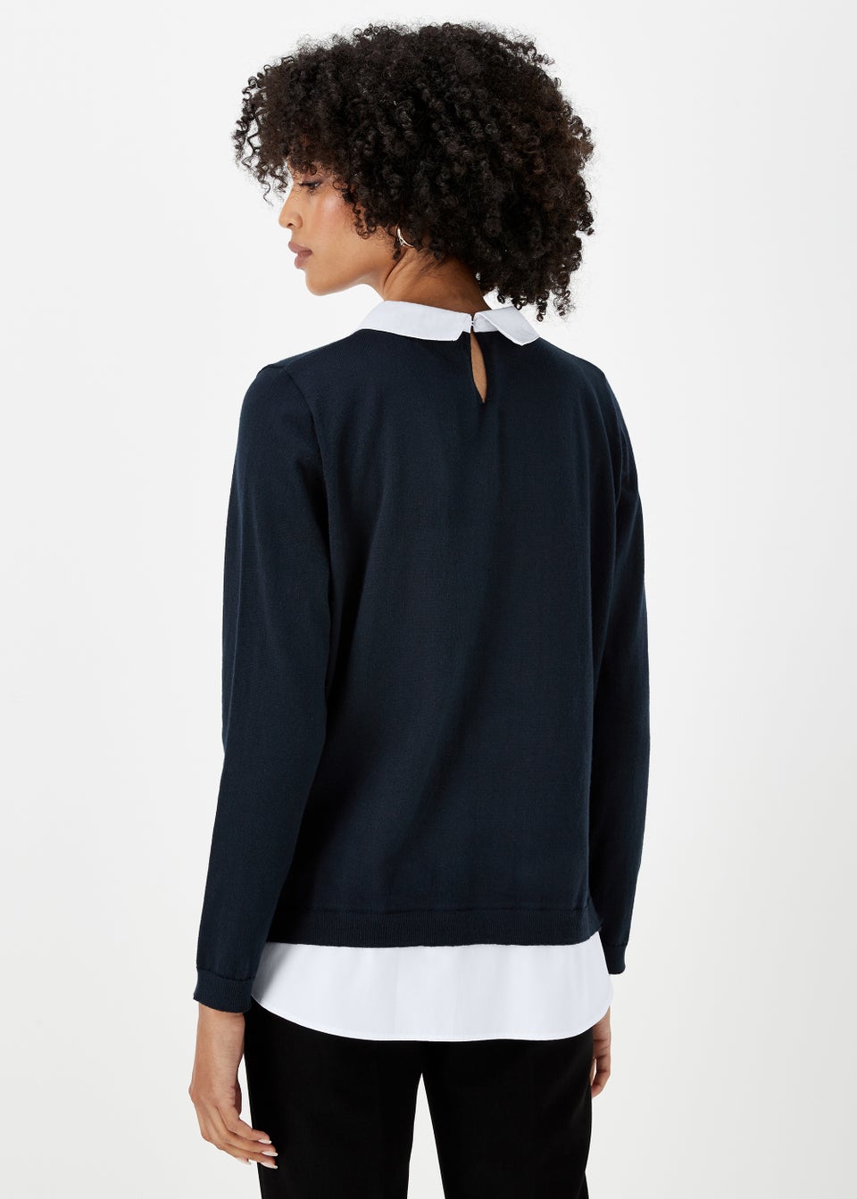 Navy & White 2 in 1 Poplin Shirt
