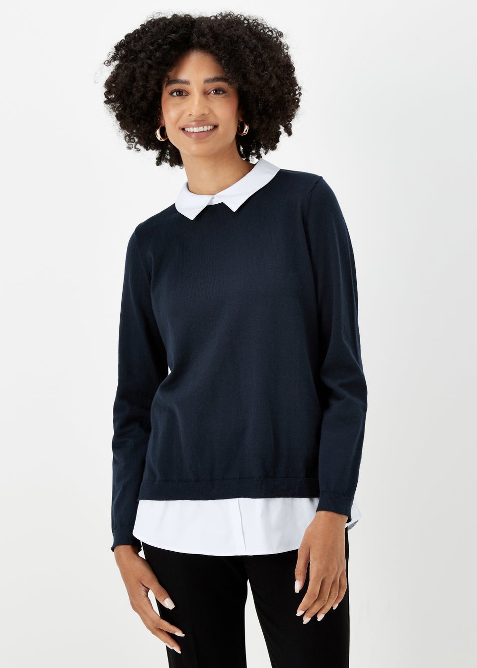 Navy & White 2 in 1 Poplin Shirt
