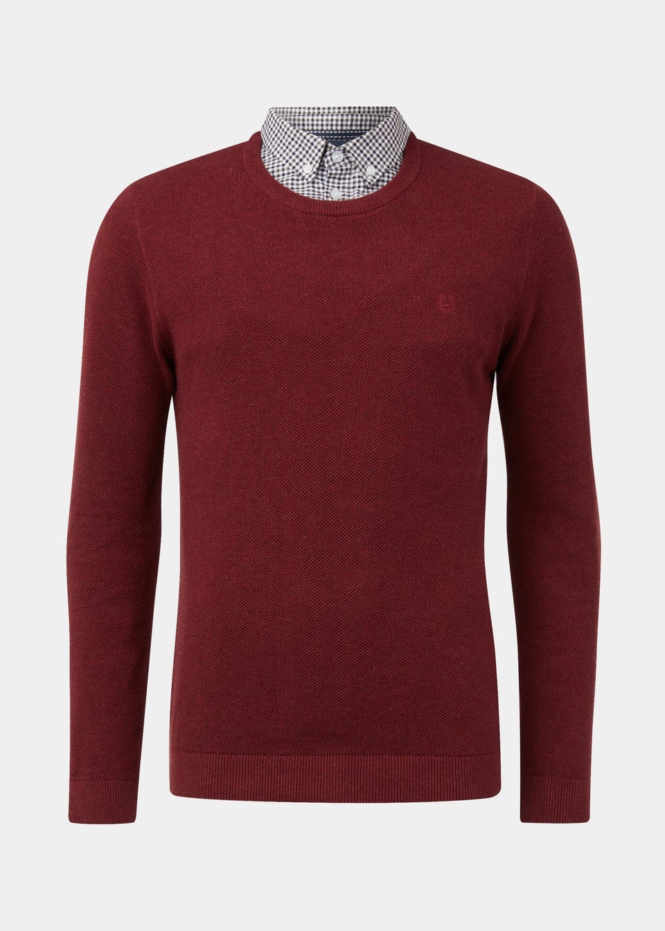 Lincoln Burgundy Mock Shirt Jumper