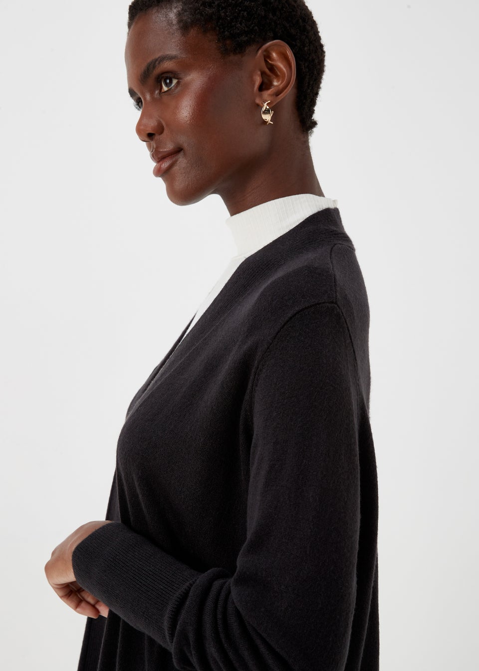 Black longline cardigan online