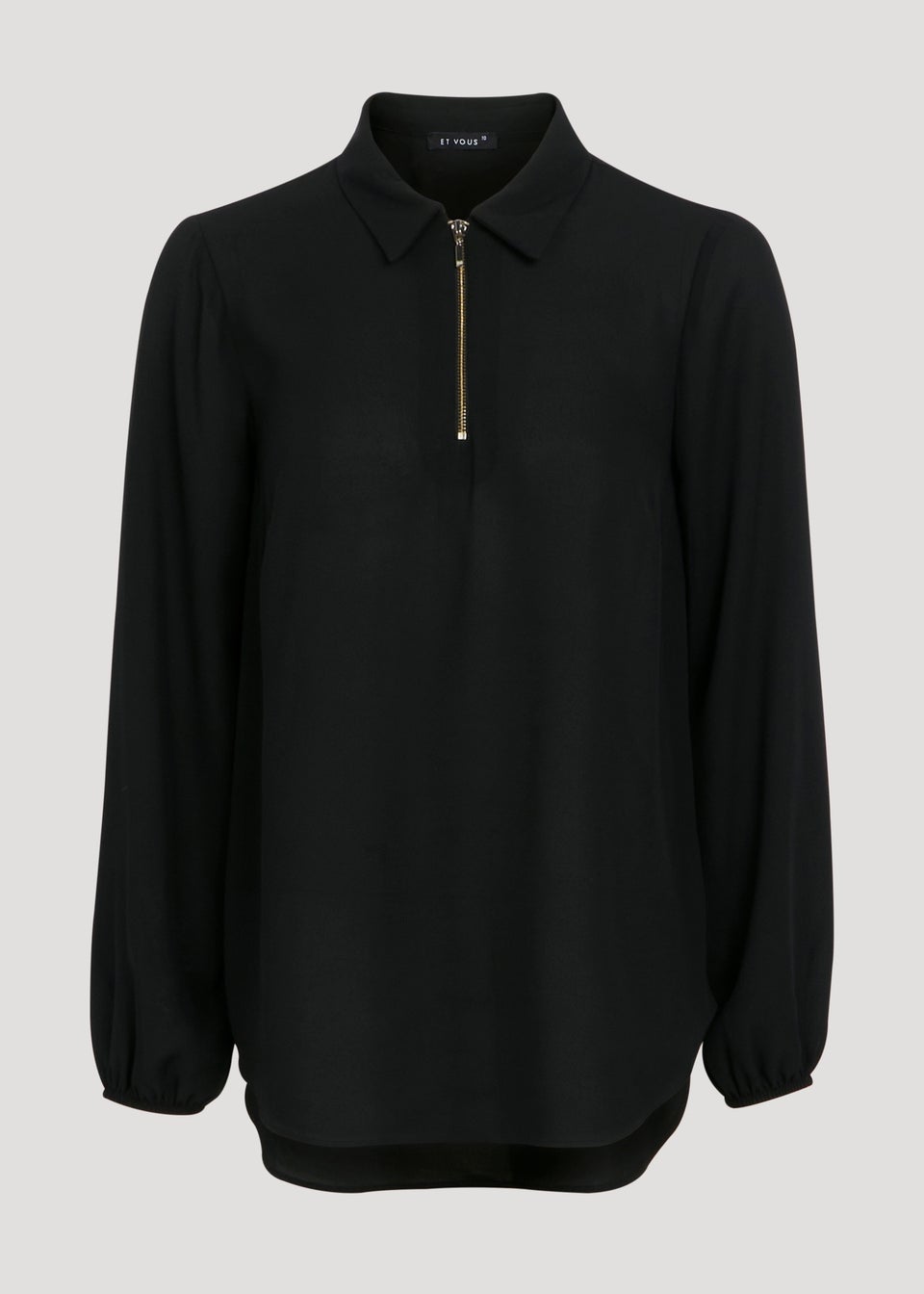 Et Vous Black Half Zip Blouse