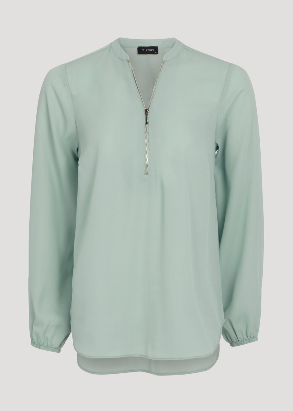 Et Vous Mint Half Zip Blouse