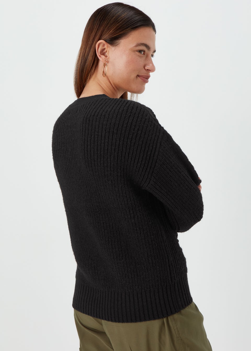 Black Macaron Cable Knit Jumper