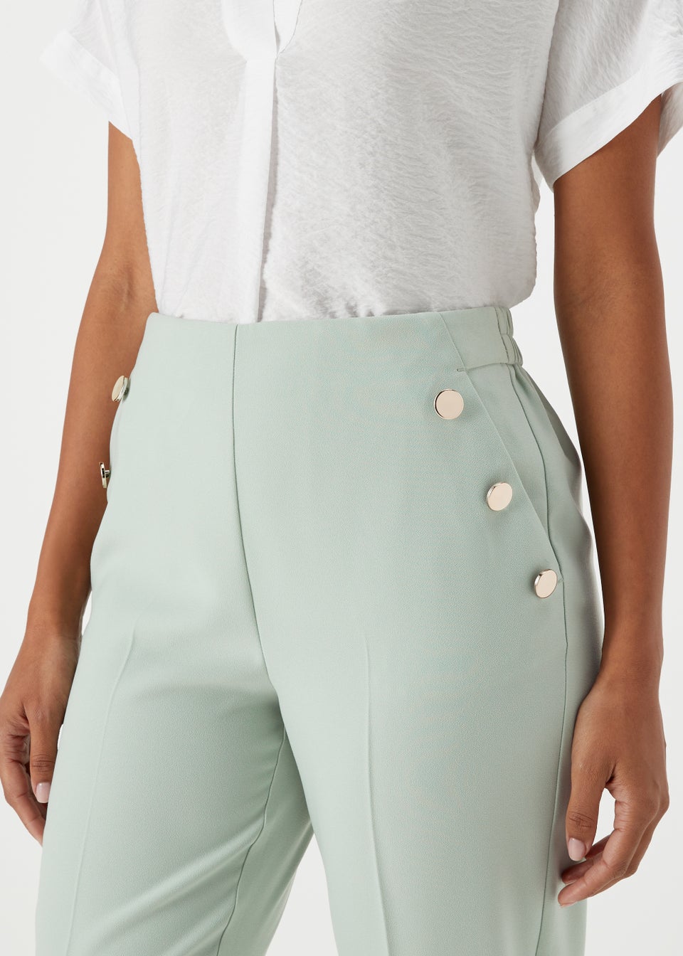 Et Vous Mint Button Trousers