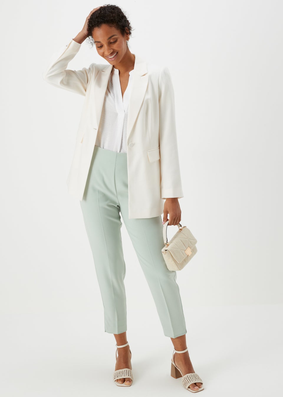 Et Vous Mint Button Trousers