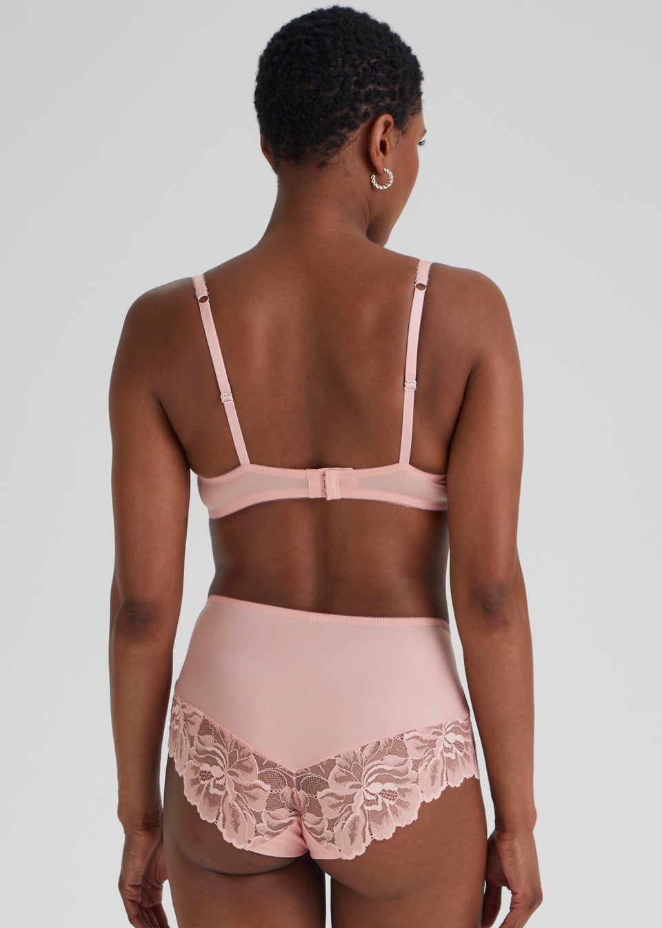 Pink Lace Detail Midi Knickers