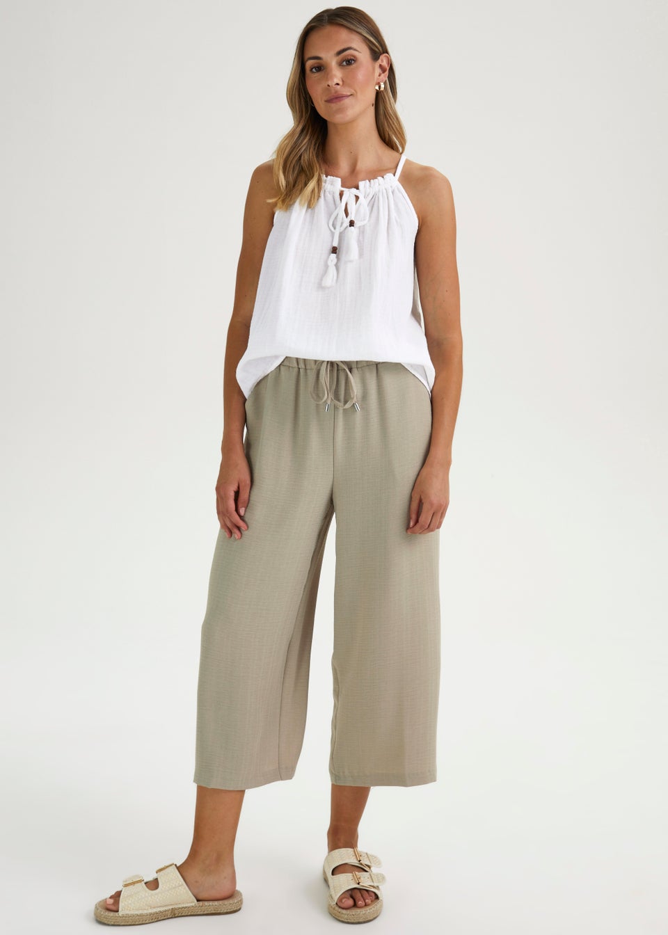 Black Cropped Trousers - Matalan