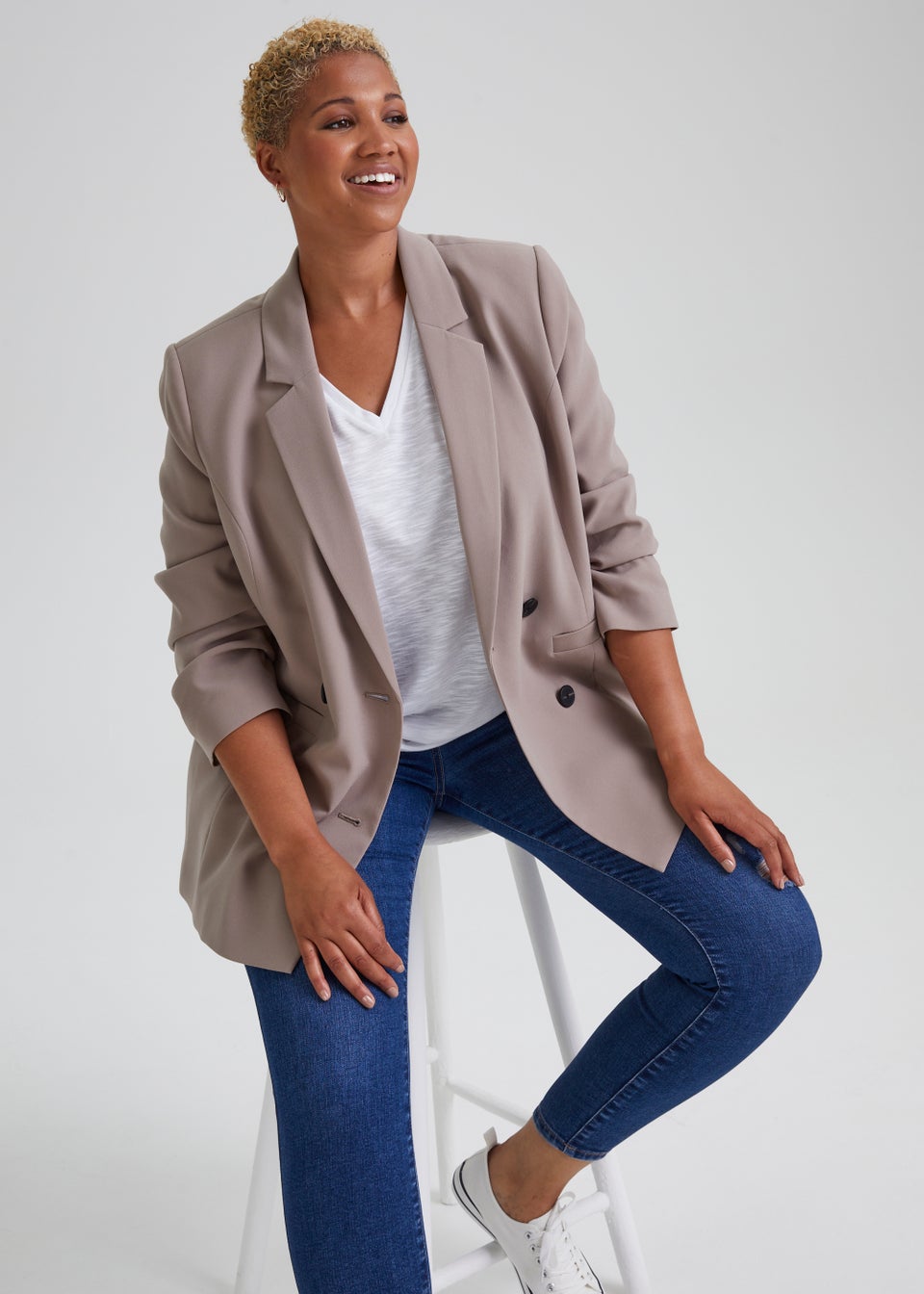 Papaya Curve Stone Blazer