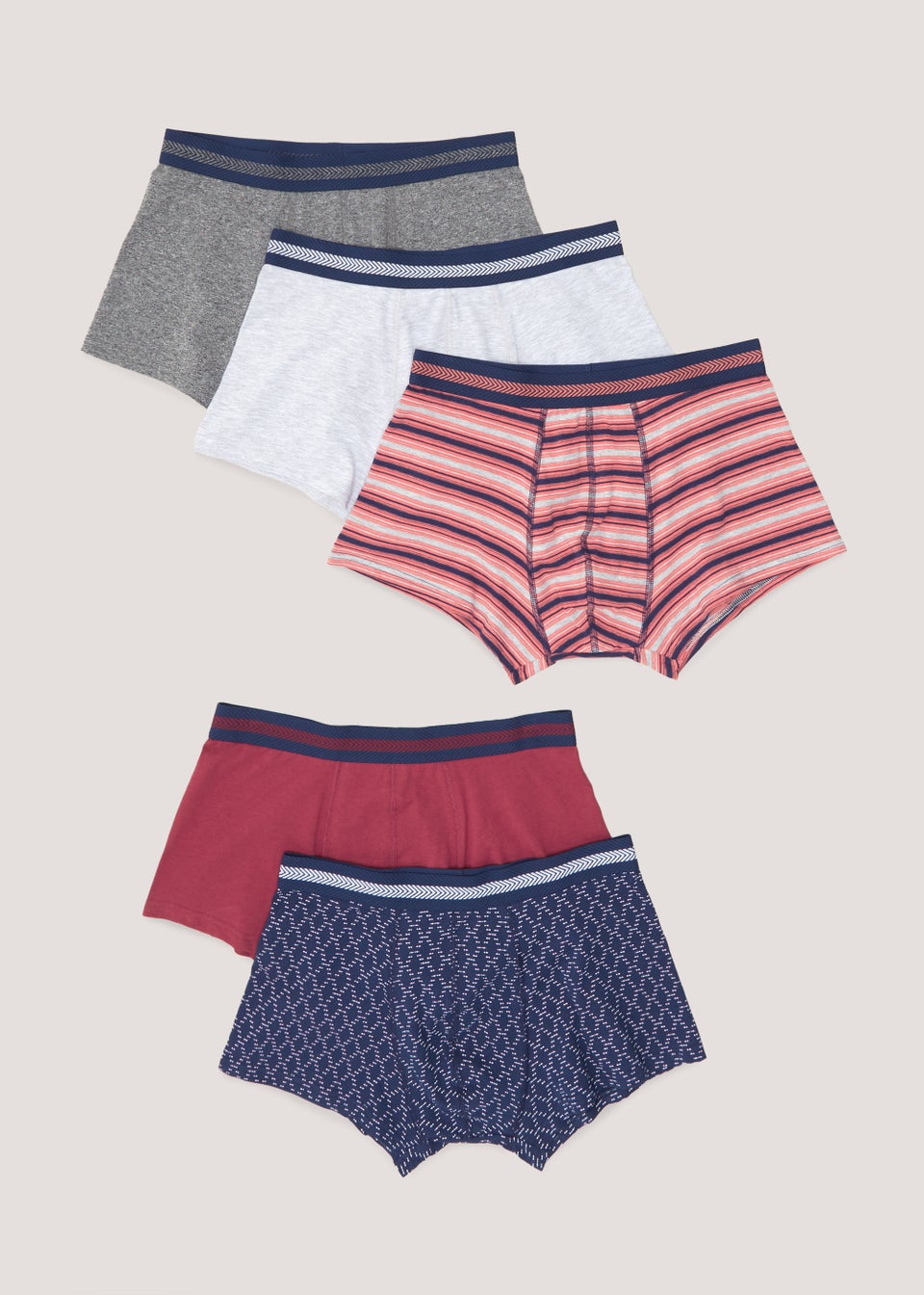 5 Pack Red Print Hipsters