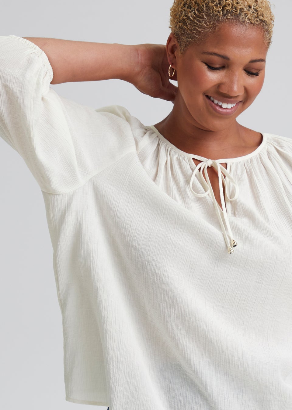 Papaya Curve White Boho Blouse