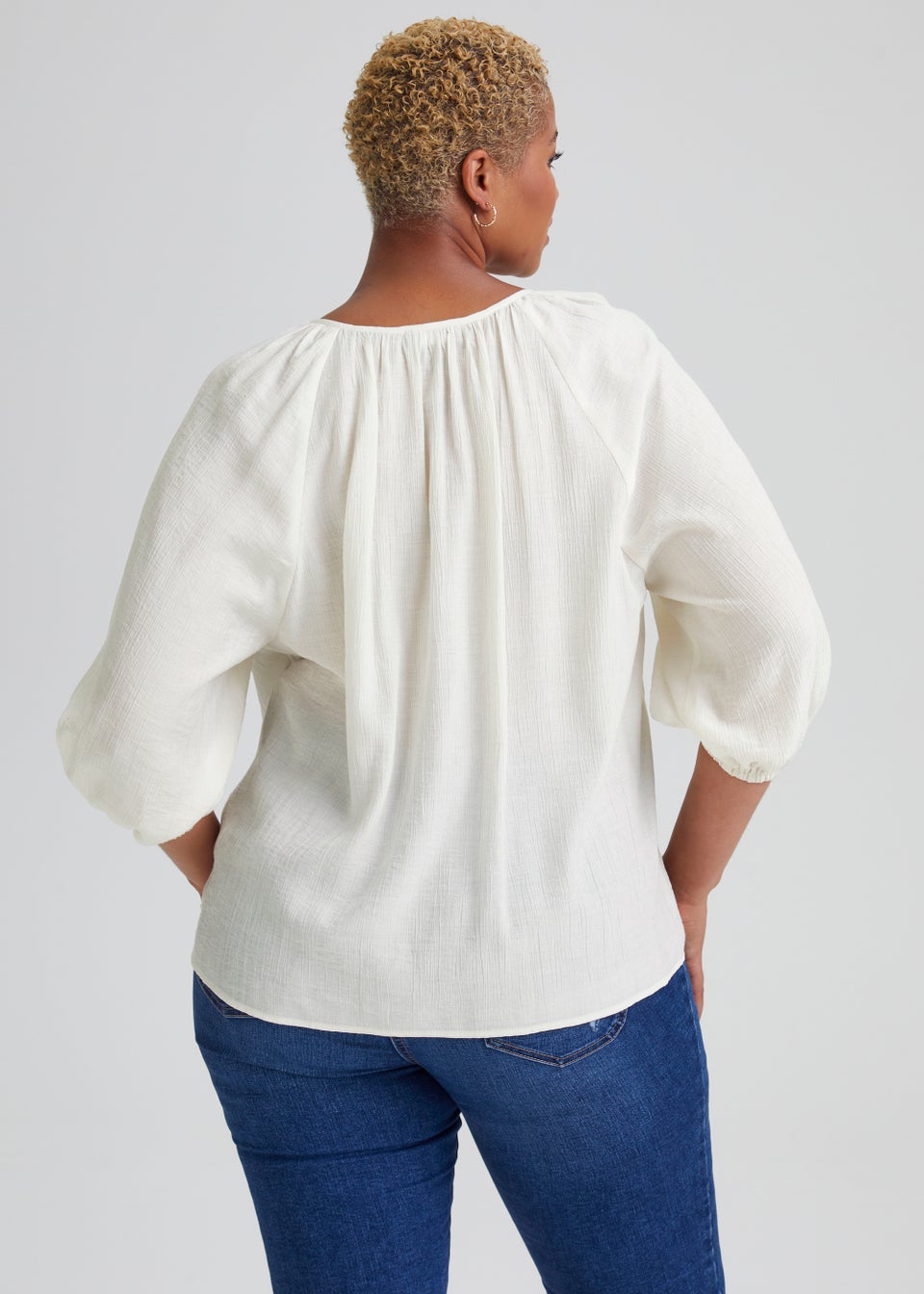 Papaya Curve White Boho Blouse