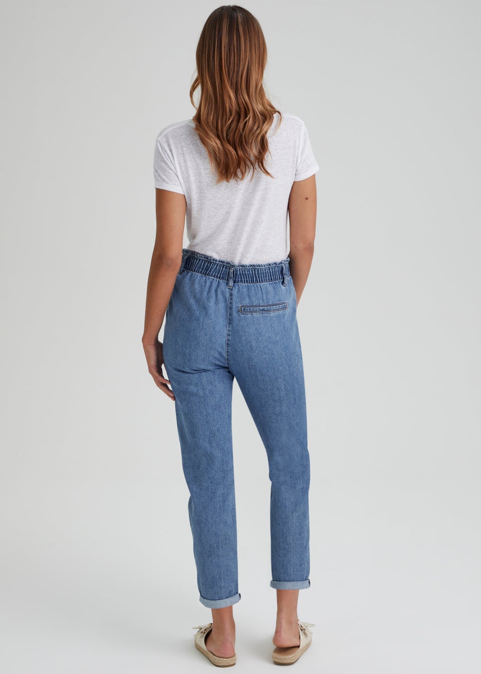 Light Wash Paperbag Jeans - Matalan