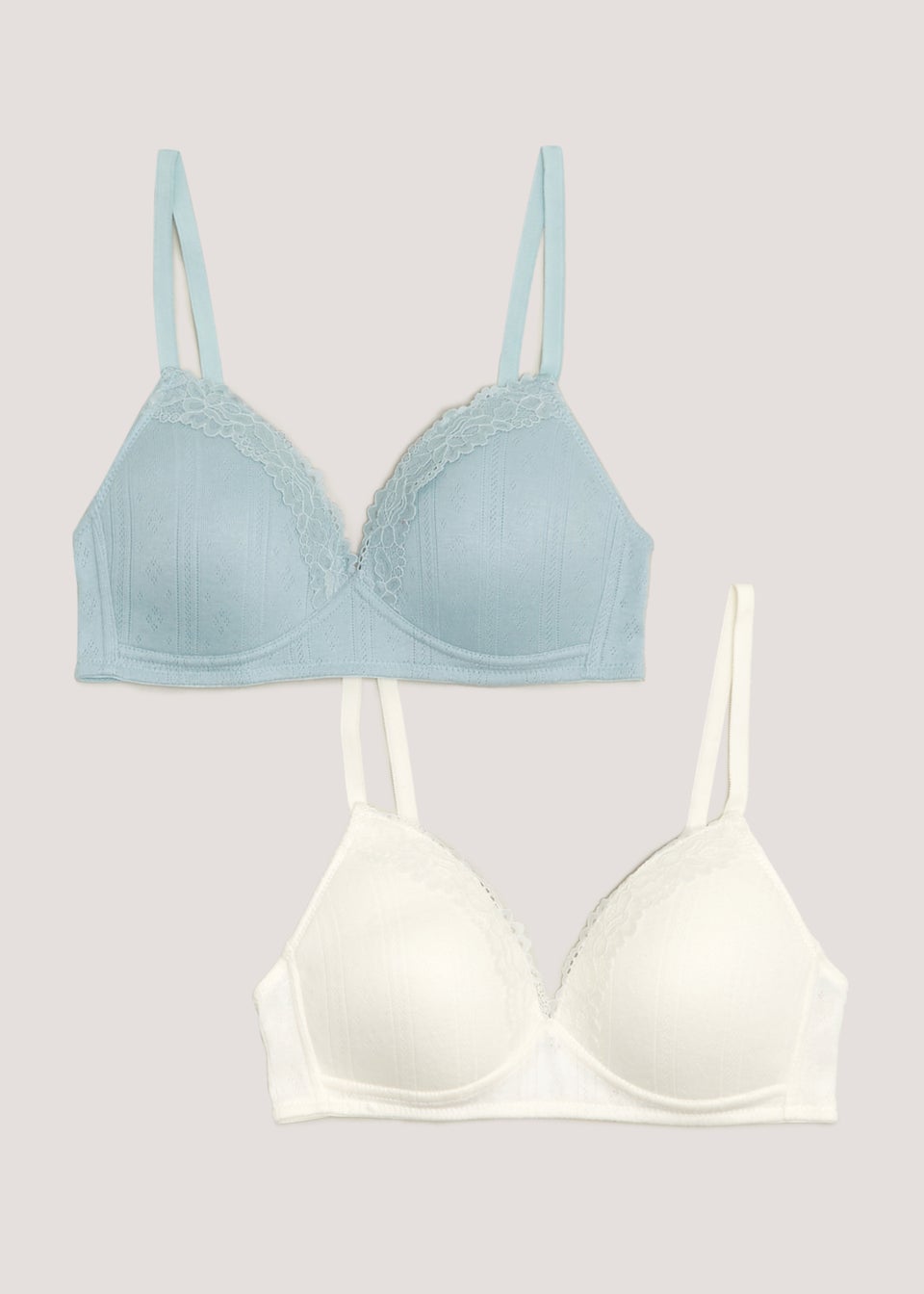 2 Pack Non Wired Padded Bras - Matalan