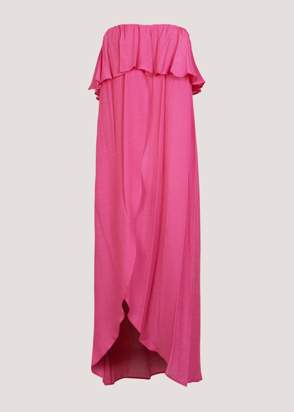Pink Bandeau Beach Maxi Dress