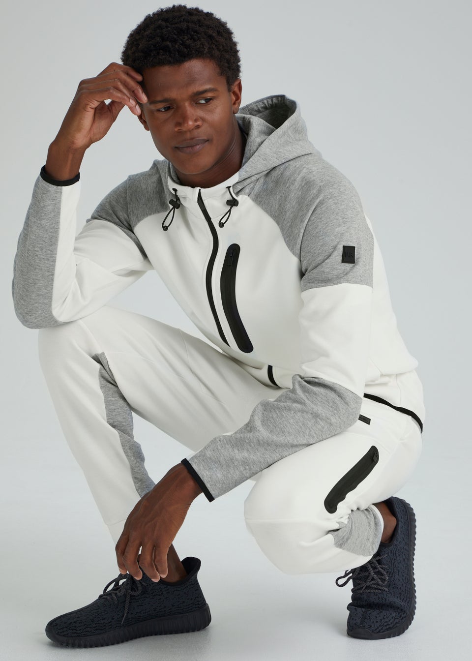 US Athletic Cream Zip Joggers