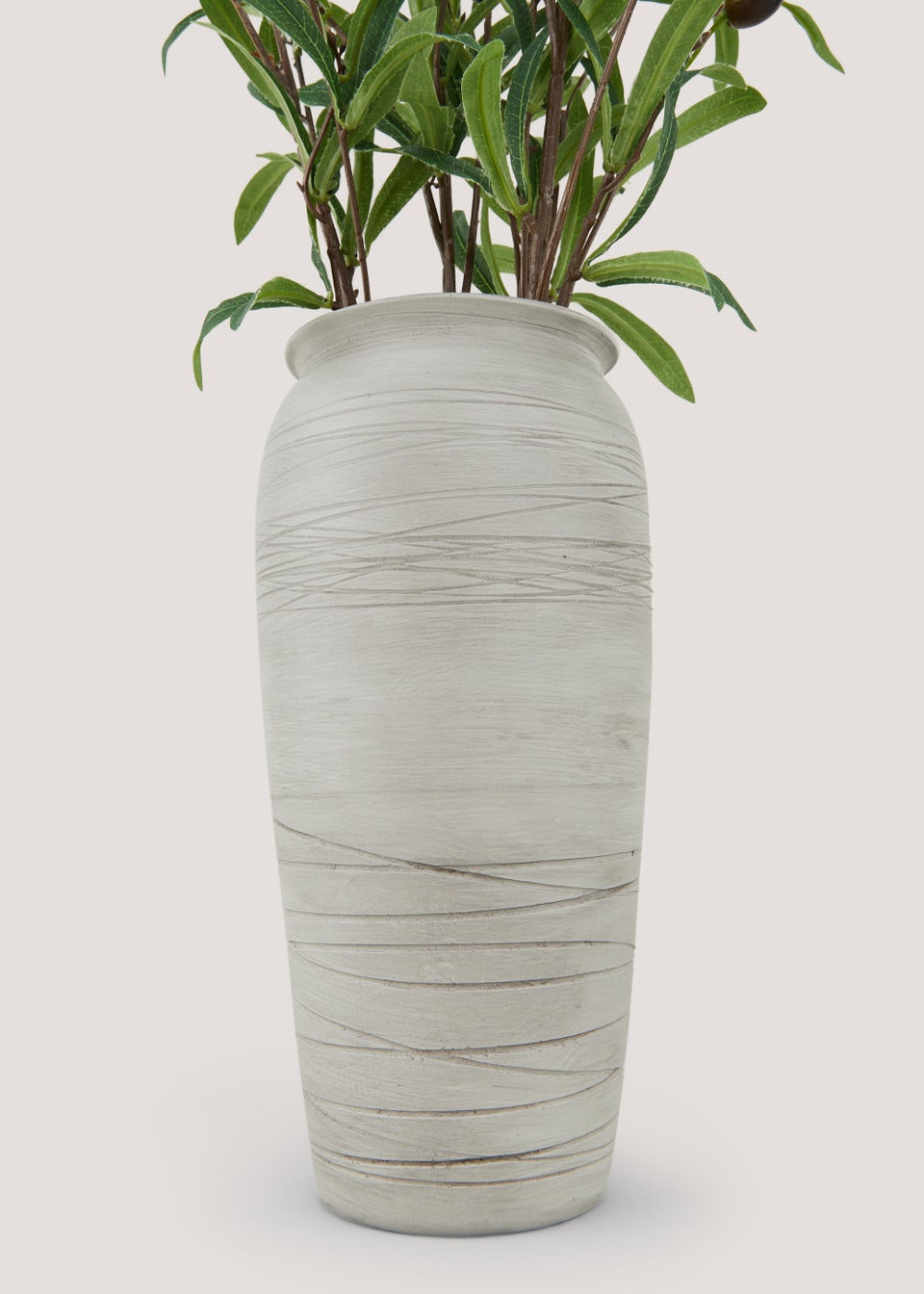 Olives in Cement Effect Vase (83cm)