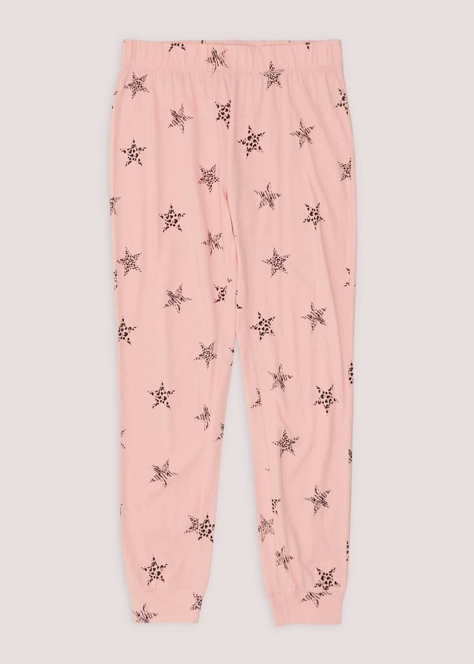 Pink Star Print Cuffed Pyjama Bottoms