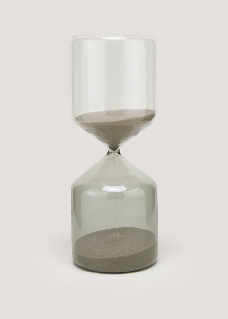 Grey Tinted Glass Sandtimer (7cm x 7cm x 18cm)