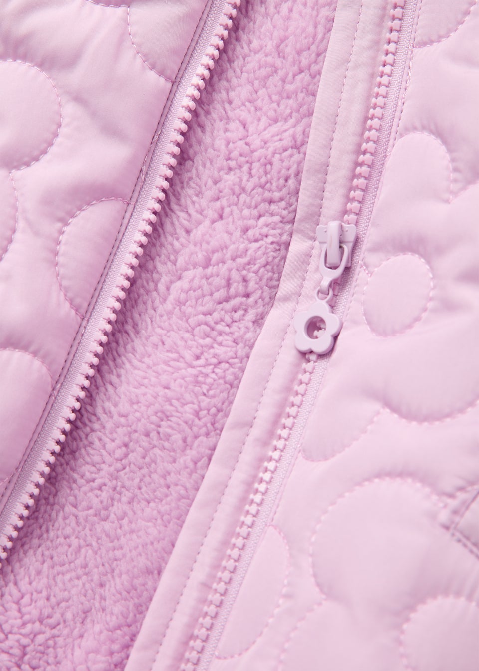 Girls Lilac Floral Puffer Jacket (9mths-6yrs)