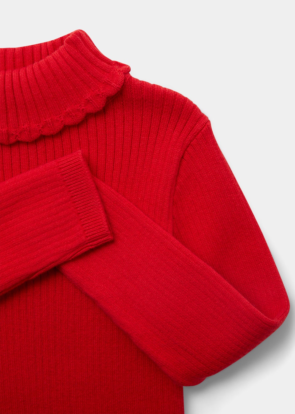 Girls Red Ribbed Roll Neck Top (9mths-6yrs)