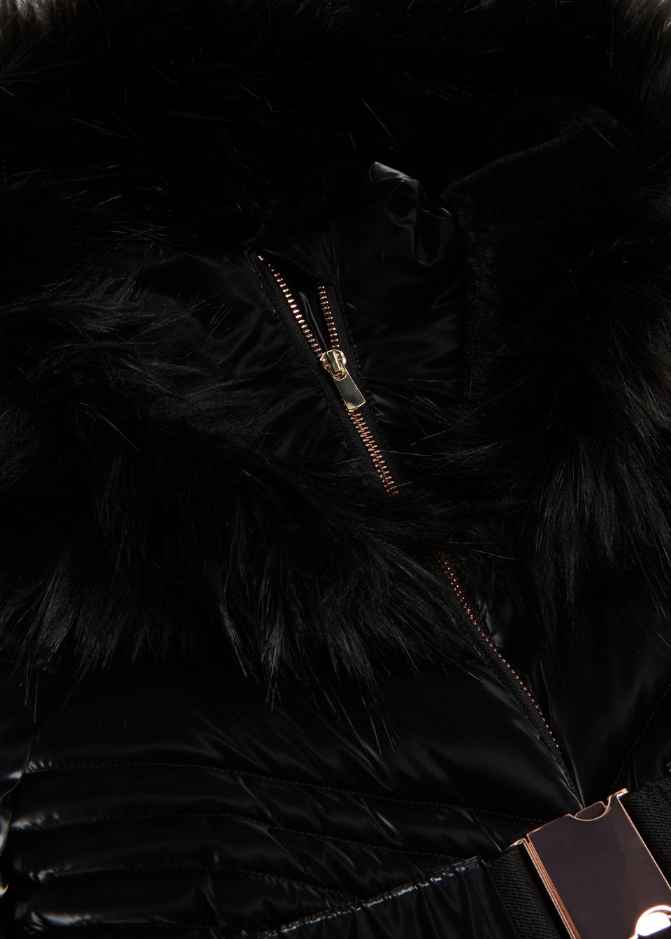 Girls Black Faux Fur Coat 4 13yrs
