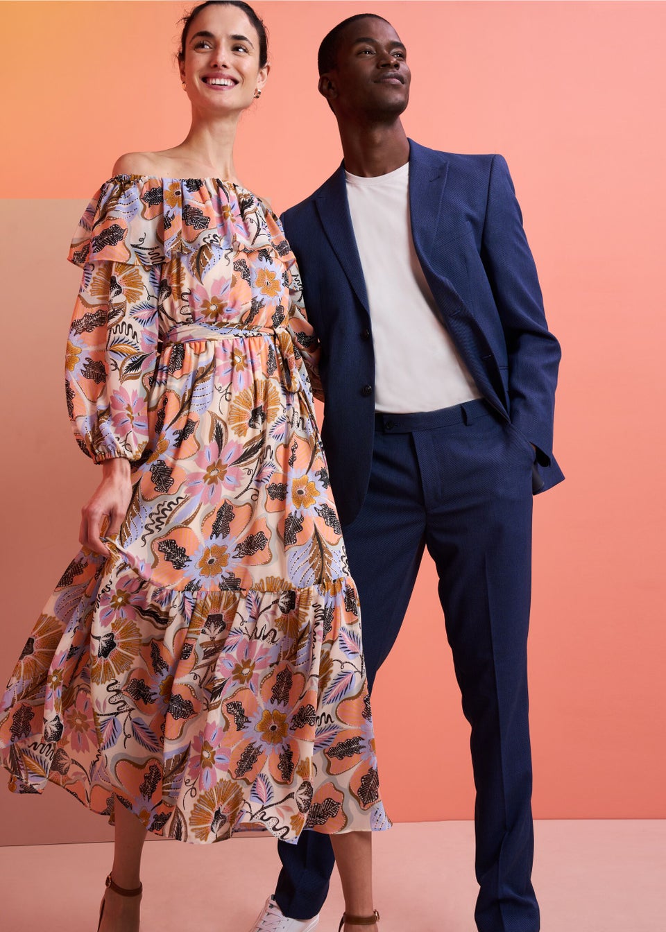 Chiffon bardot cheap maxi dress