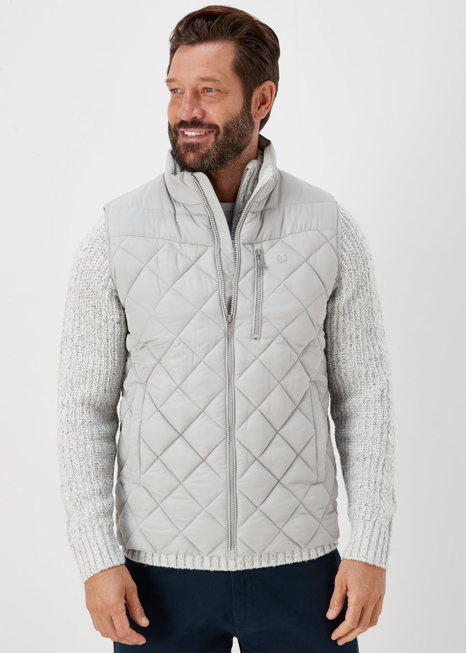 Lincoln Grey Diamond Quilt Gilet