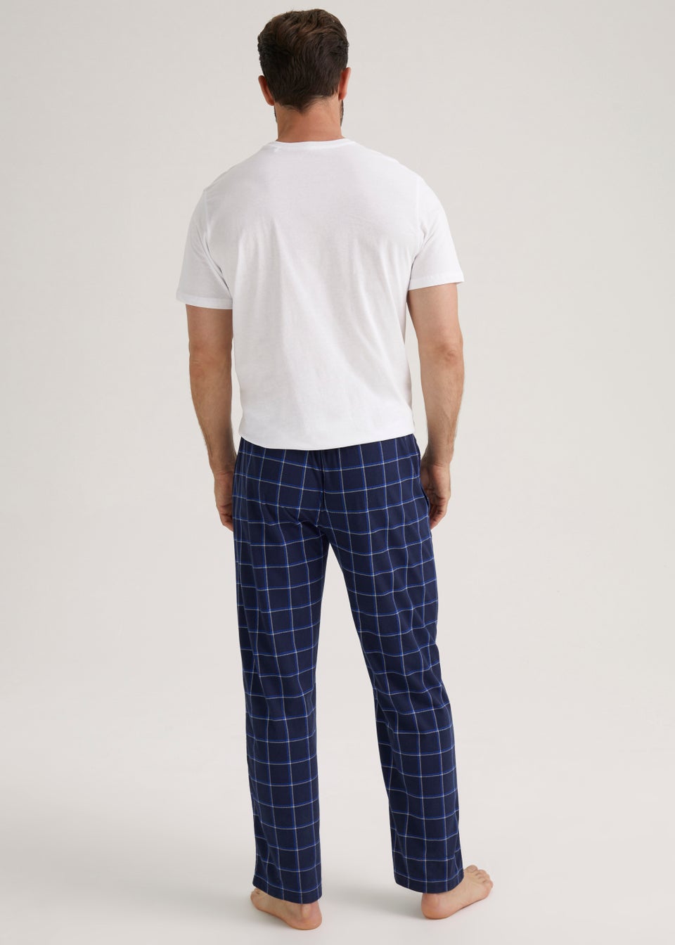 Blue Check Fleece Pyjama Bottoms