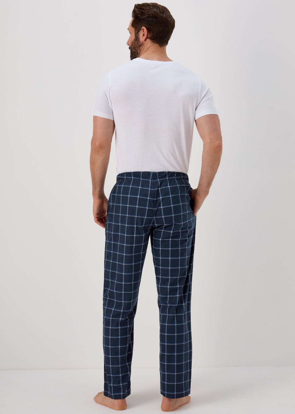 Blue Check Fleece Pyjama Bottoms Matalan
