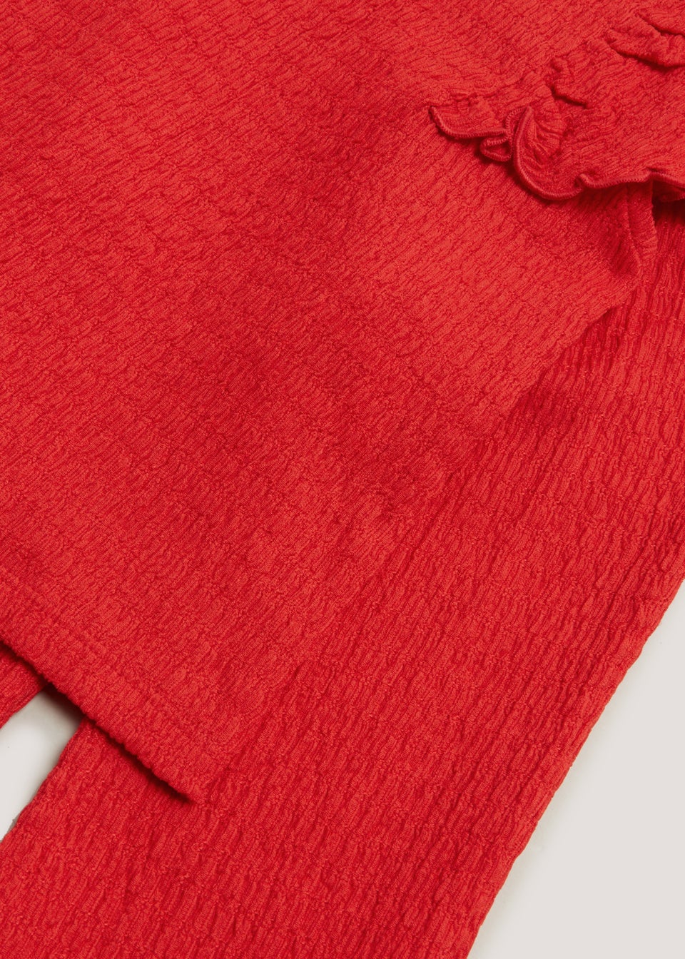 Girls Red Crinkle Top & Flared Leggings Set (9mths-6yrs)