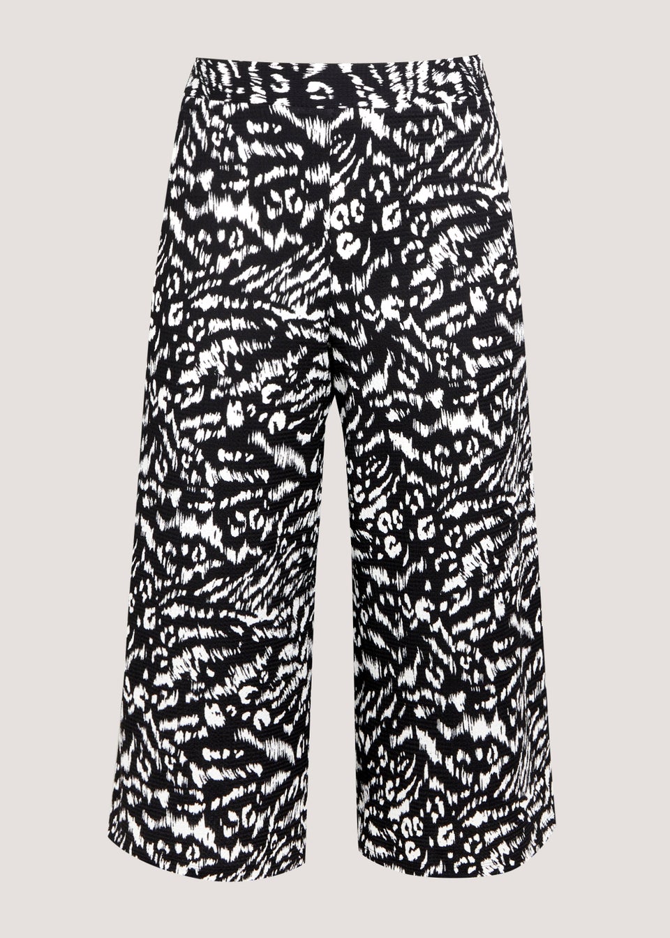 Papaya Curve Monochrome Print Cropped Jersey Trousers