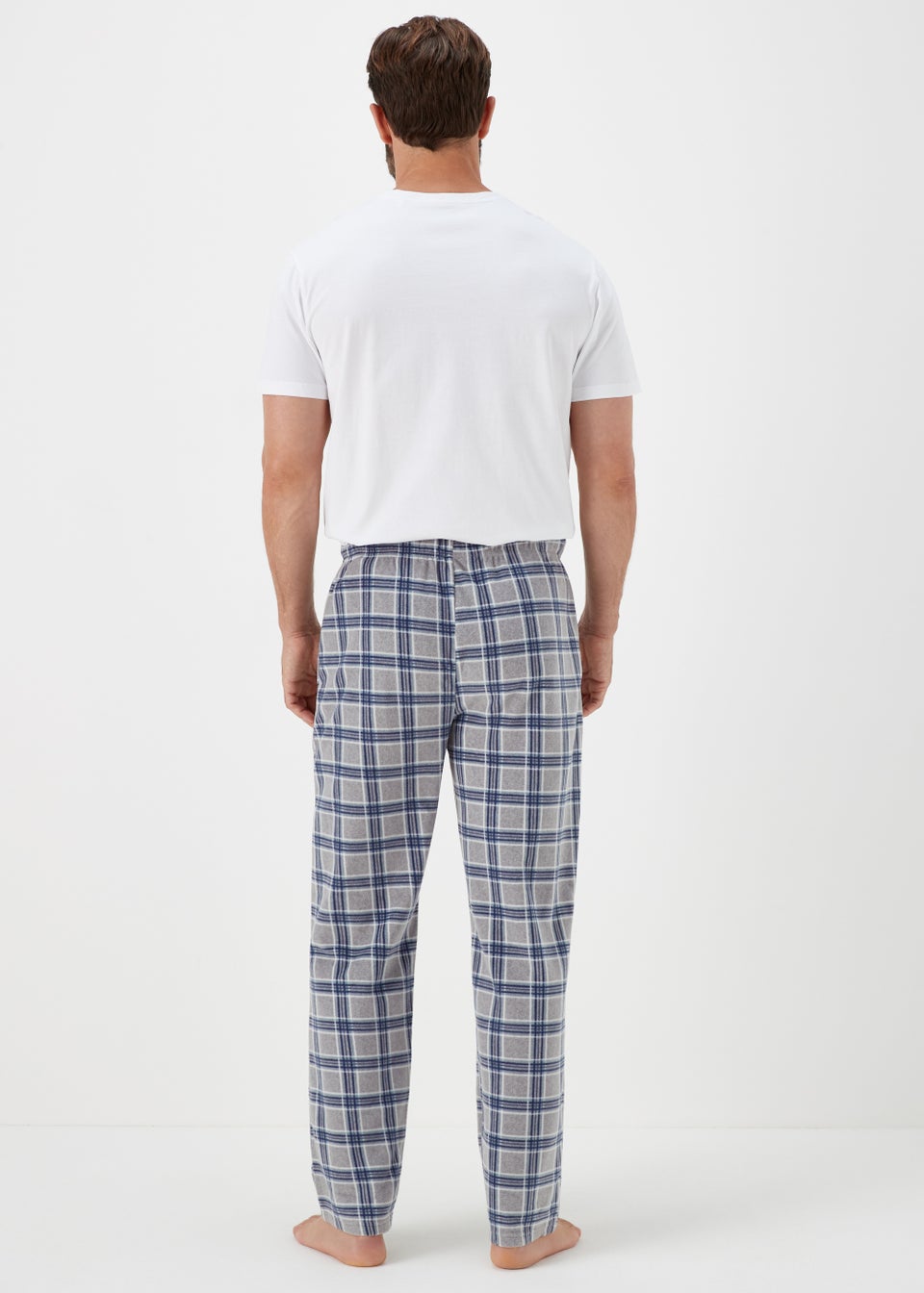 Grey Check Microfleece Pyjama Bottoms