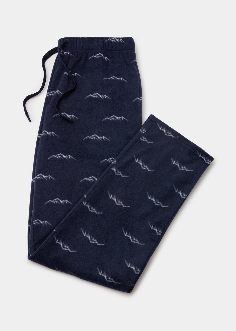 Navy Mountain Print Microfleece Pyjama Bottoms