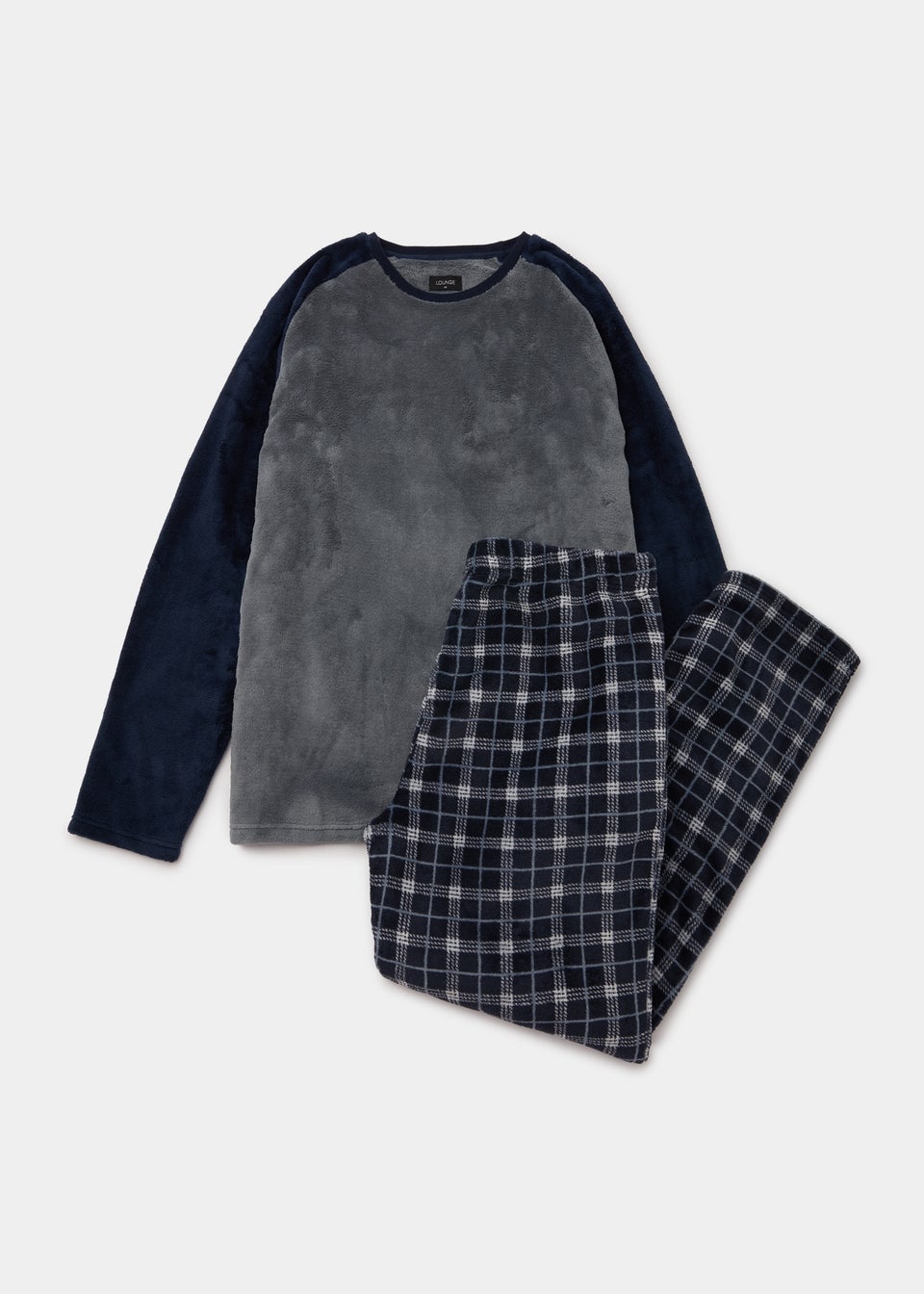 Navy Coral Fleece Pyjama Set Matalan