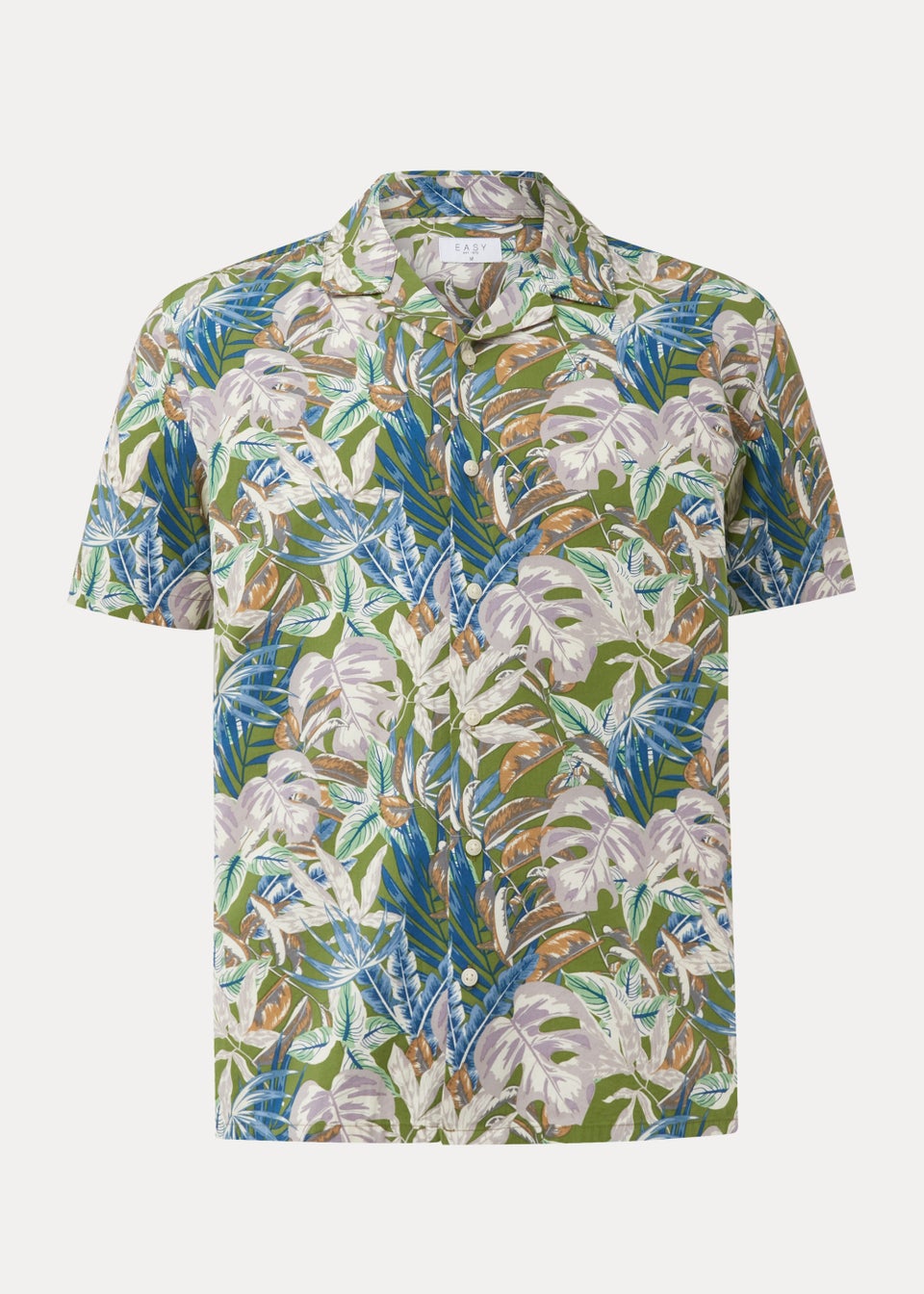 Green Leaf Print Short Sleeve Shirt - Matalan