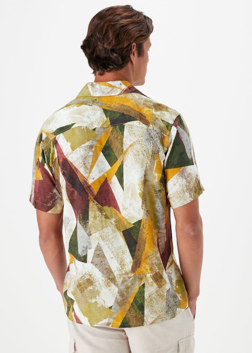 Multicoloured Abstract Print Short Sleeve Shirt