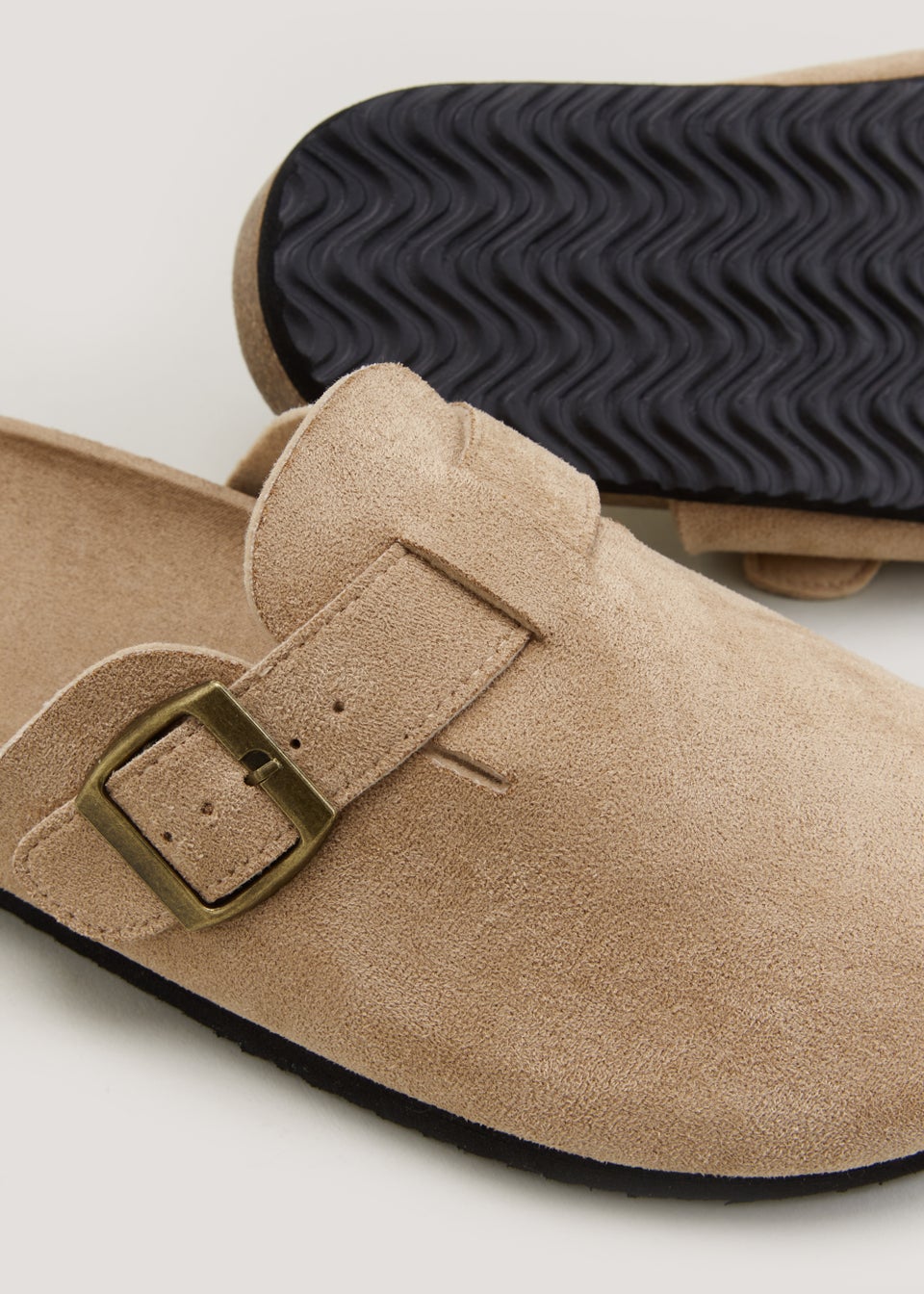 Taupe Closed Toe Footbed Sandals