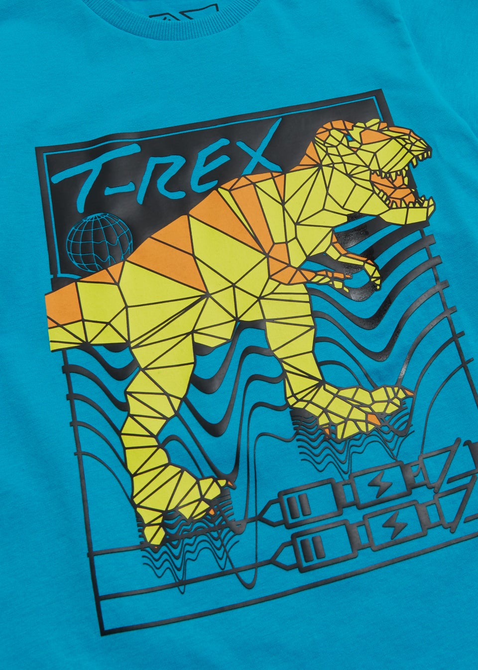 Boys Teal Dinosaur Print T-Shirt (4-13yrs)