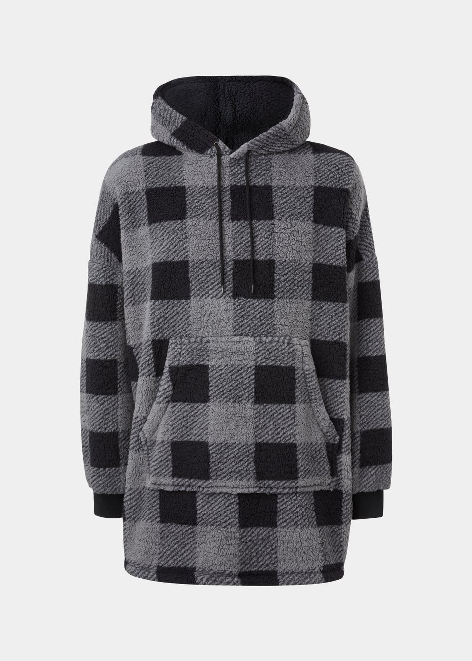 Grey Check Snuggle Hoodie