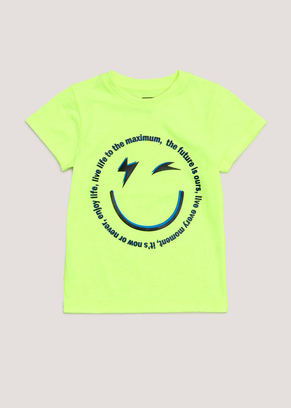 Basic Cotton Jersey T-Shirt, Smiley Yellow Bright White