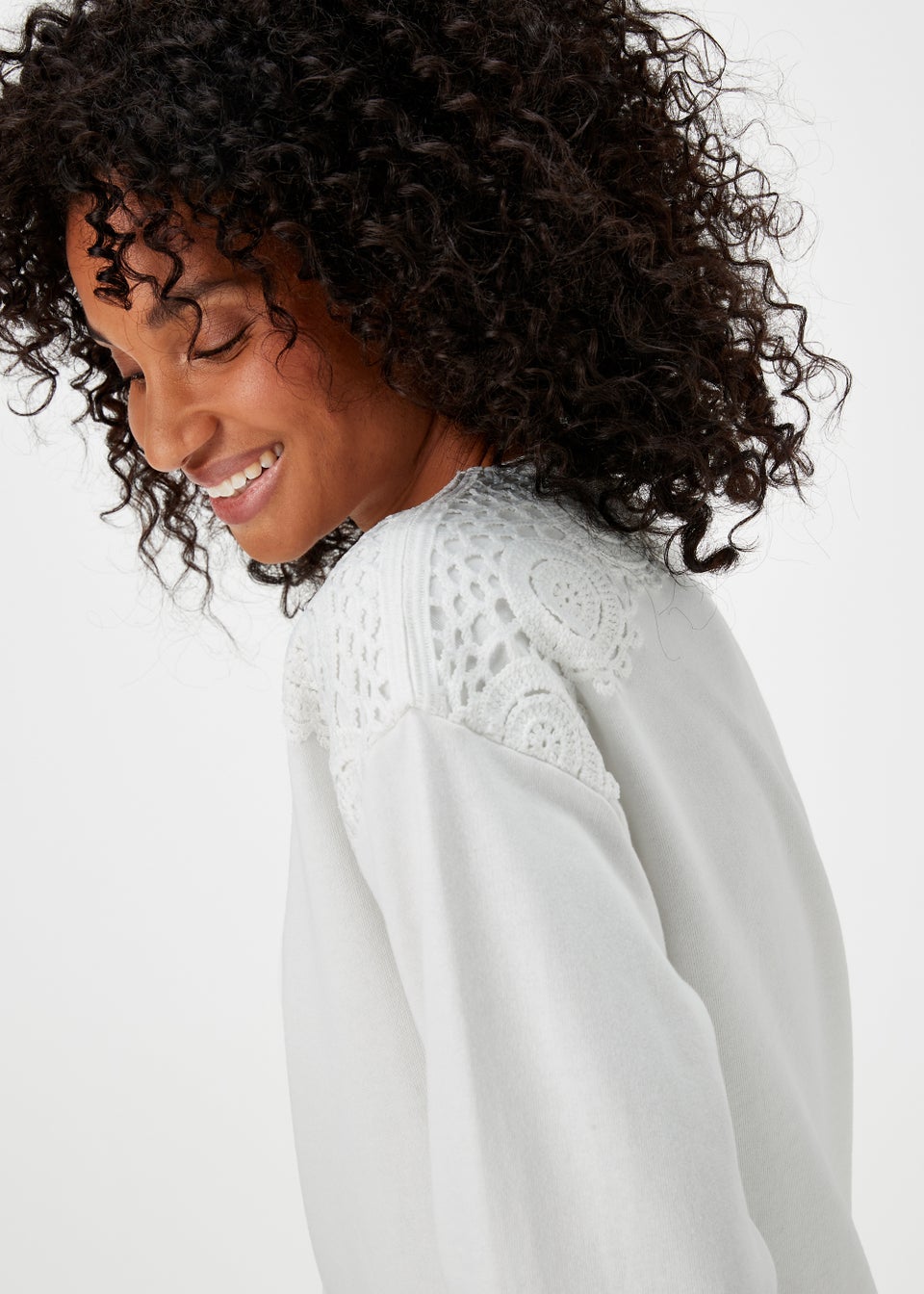 Cream Embroidered Sweatshirt