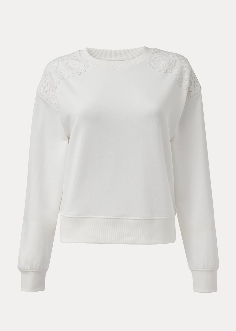 Cream Embroidered Sweatshirt