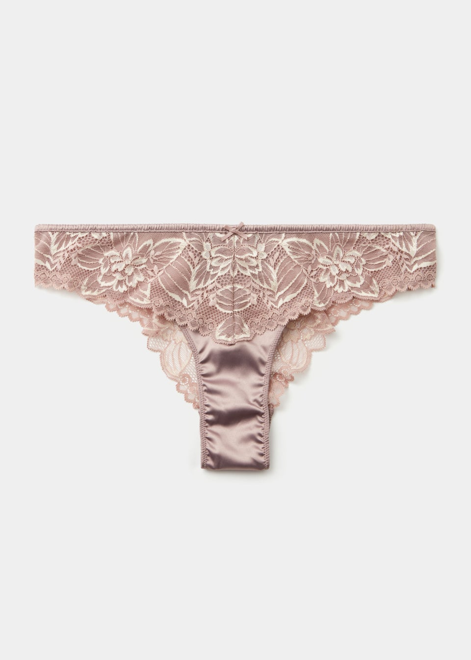 Mink Tonal Lace Co-Ord Brazilian Knickers