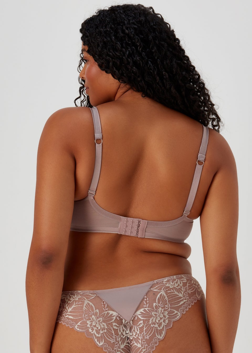 Mink Tonal Lace Co-Ord Brazilian Knickers