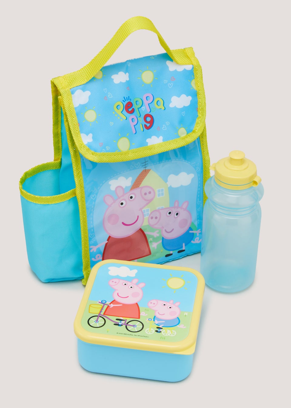 Kids 3 Piece Peppa Pig School Lunch Bag Set (26cm x 18cm x 10cm)