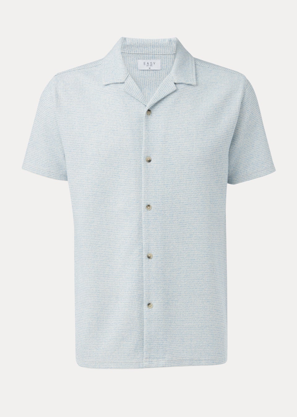 Blue Textured Jersey Short Sleeve Shirt
