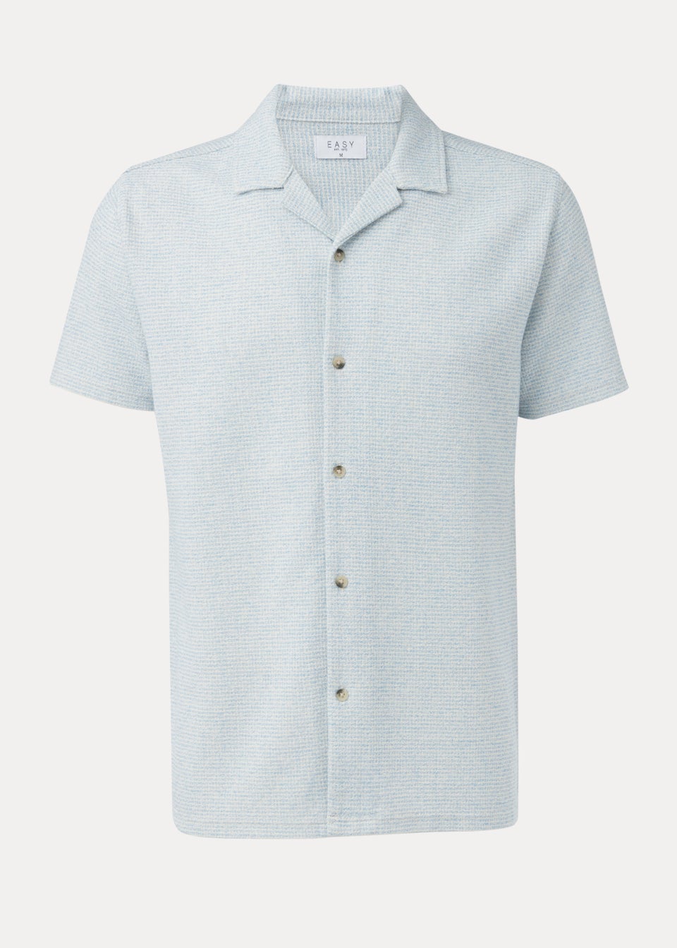 Blue Textured Jersey Short Sleeve Shirt - Matalan